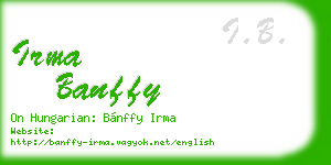 irma banffy business card
